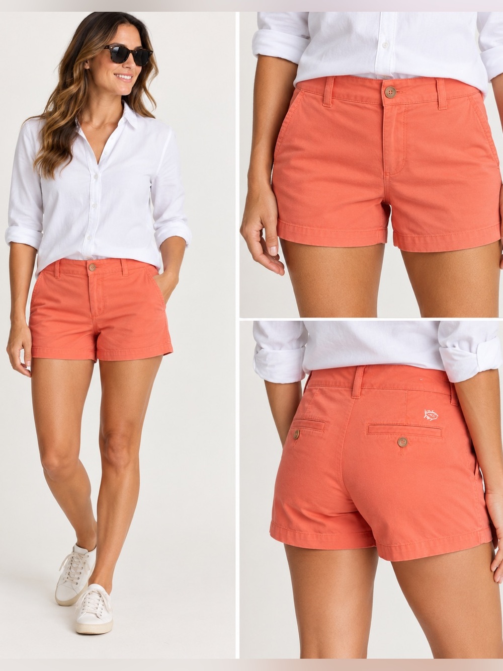 Southern Tide Women's Coral-Orange Chino Shorts